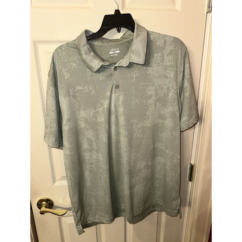 BCG Men's Light Green Golf Polo Short Sleeve Shirt Size 3XL